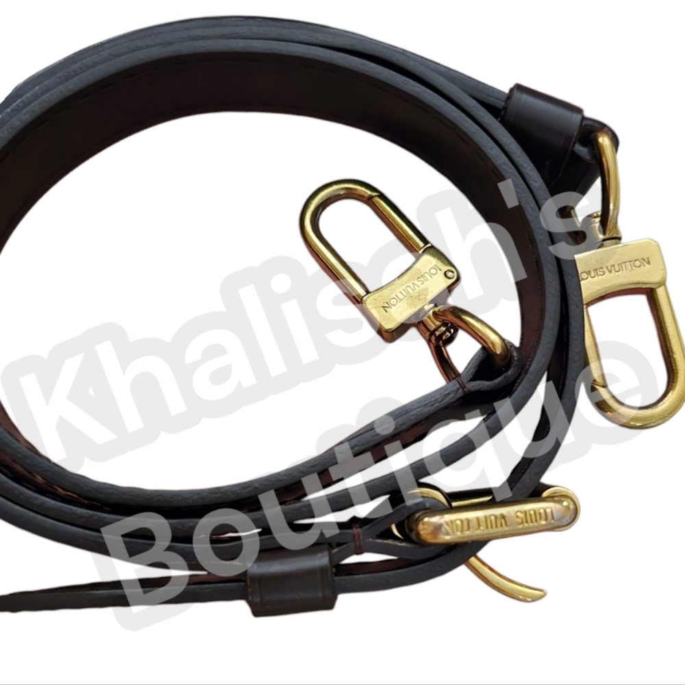 LIKE NEW!!! Authentic LOUIS VUITTON LV DAMIER EBENE EPI BROWN VACHETTA STRAP - Picture 4 of 12